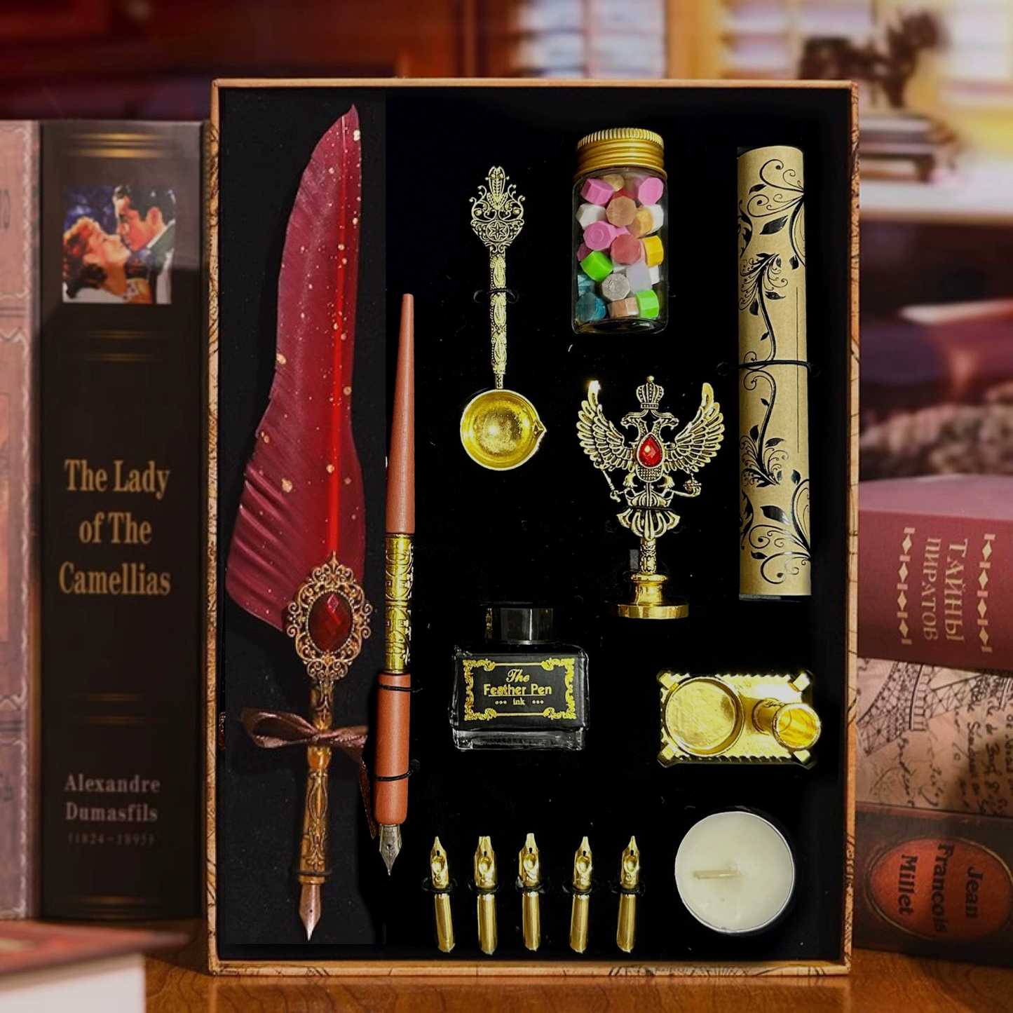 Vintage Starry Feather Pen Gift Set