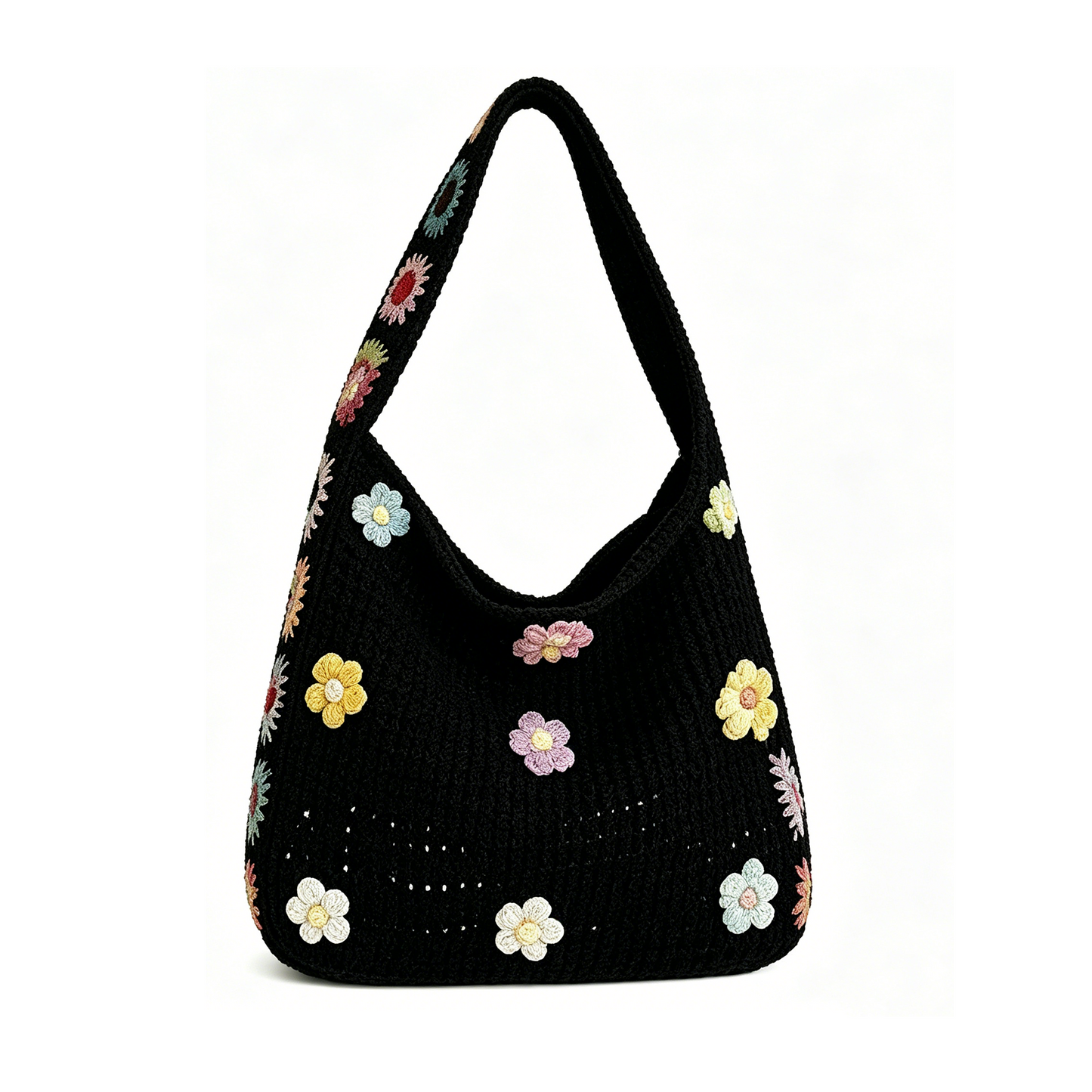 Boho Hollow Knit Tote Bag