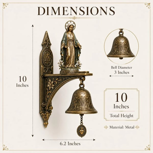 π Catholic Bronze Wall Bell β Our Lady of Grace & Miraculous Medal