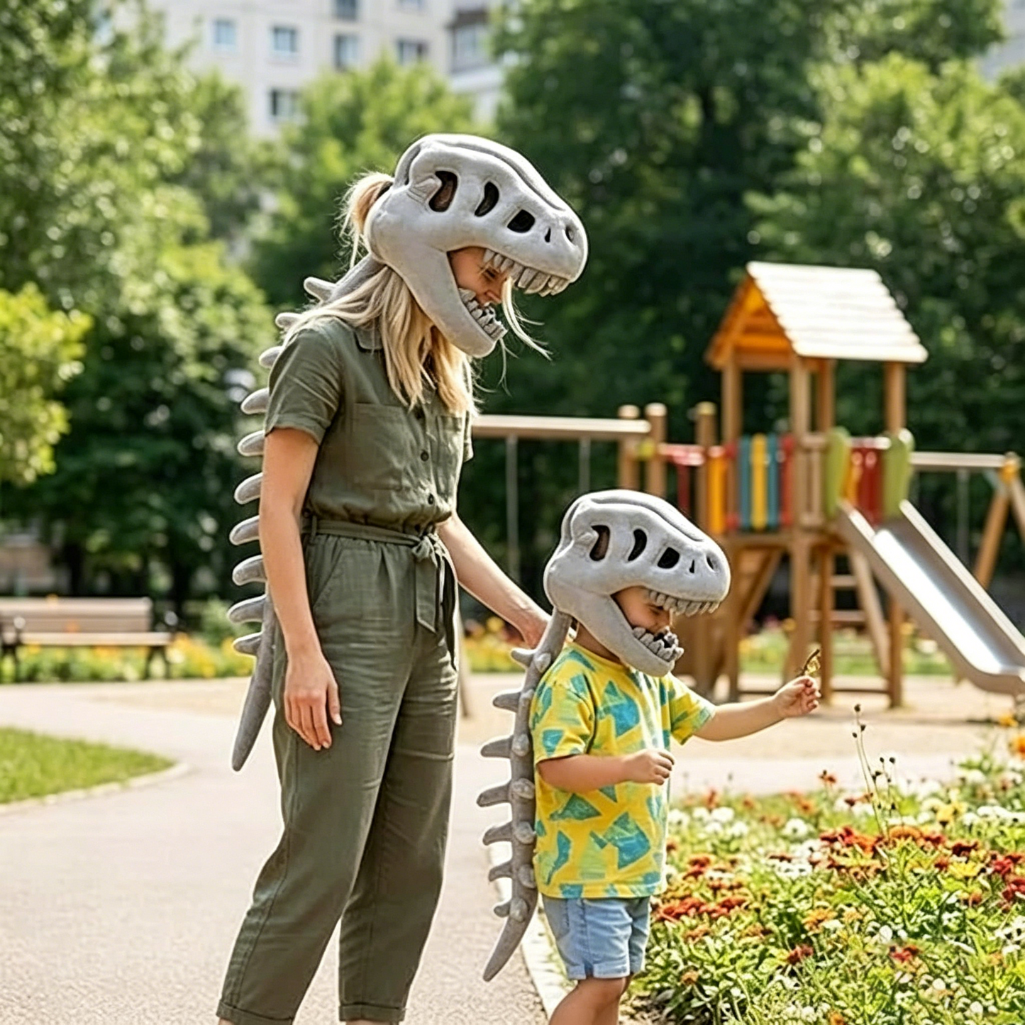 3D Realistic Dinosaur Skeleton Costume Headgear