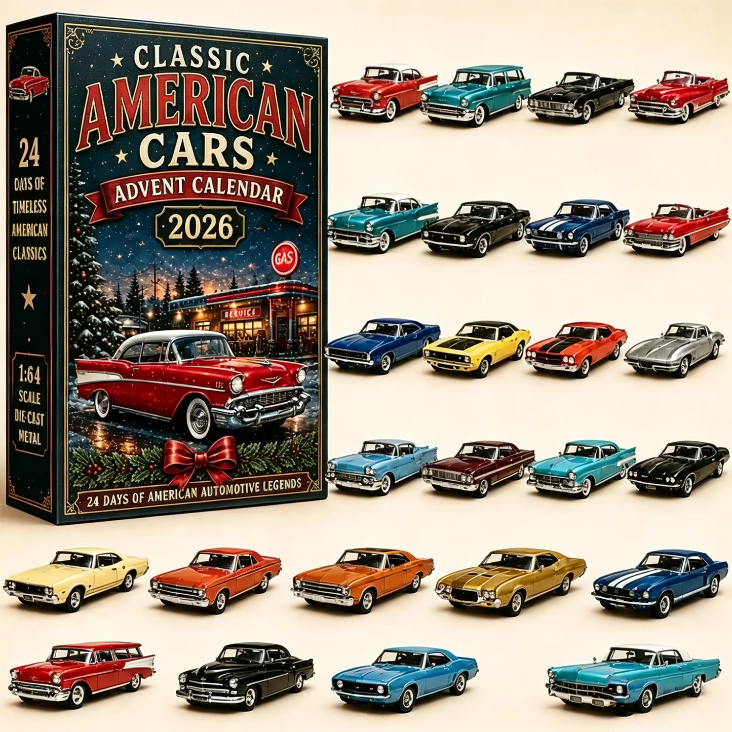 🚗High Sales 2026 Classic American Cars Advent Calendar
