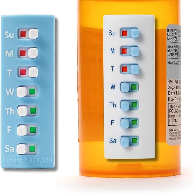 Take‑n‑Slide Medication Tracker Reusable for 12 + Refills