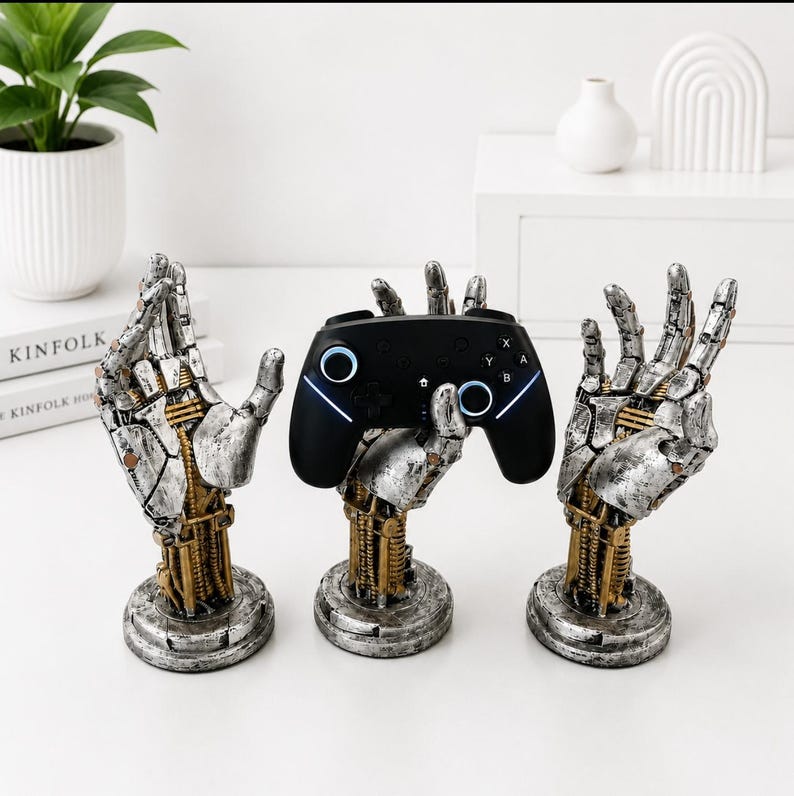 Cyberpunk Gaming Robot Hand Controller Holder