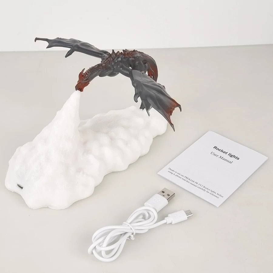 🔥 Fire Dragon 3D Sculpture Dragon Lamp