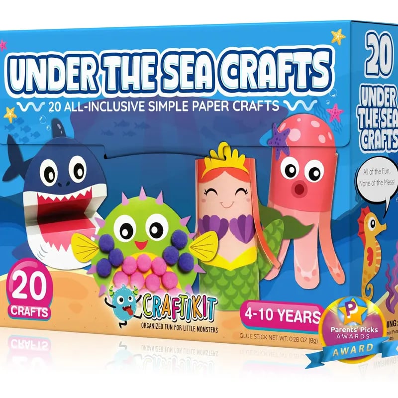 Craftikit Kids Craft Kit - 20 DIY Paper Crafts for Ages 3-8