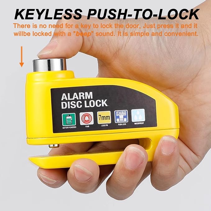 đHigh Sales 2026 130dB Motorcycle Disc Brake Lock Alarm