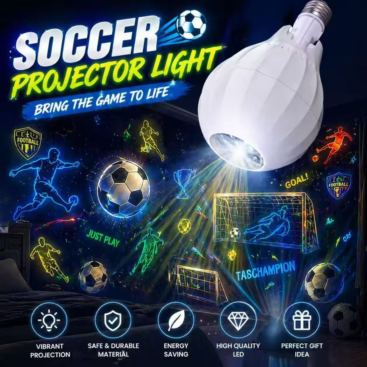 ๐๐ก Rotating Christmas Projector Bulb | 16 Patterns