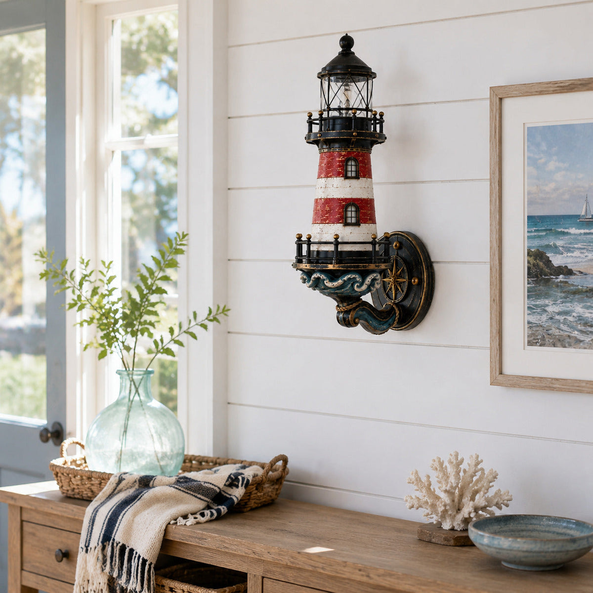 🌊 Vintage Coastal Lighthouse Wall Light