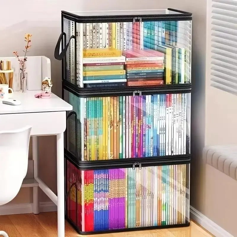 Large Clear Heavy Duty Storage Bin With Hinged Lid