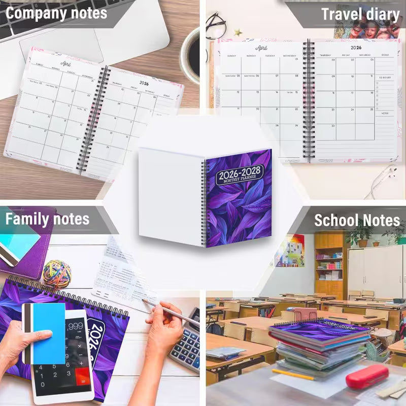 2026-2028 Monthly Planner Notebook