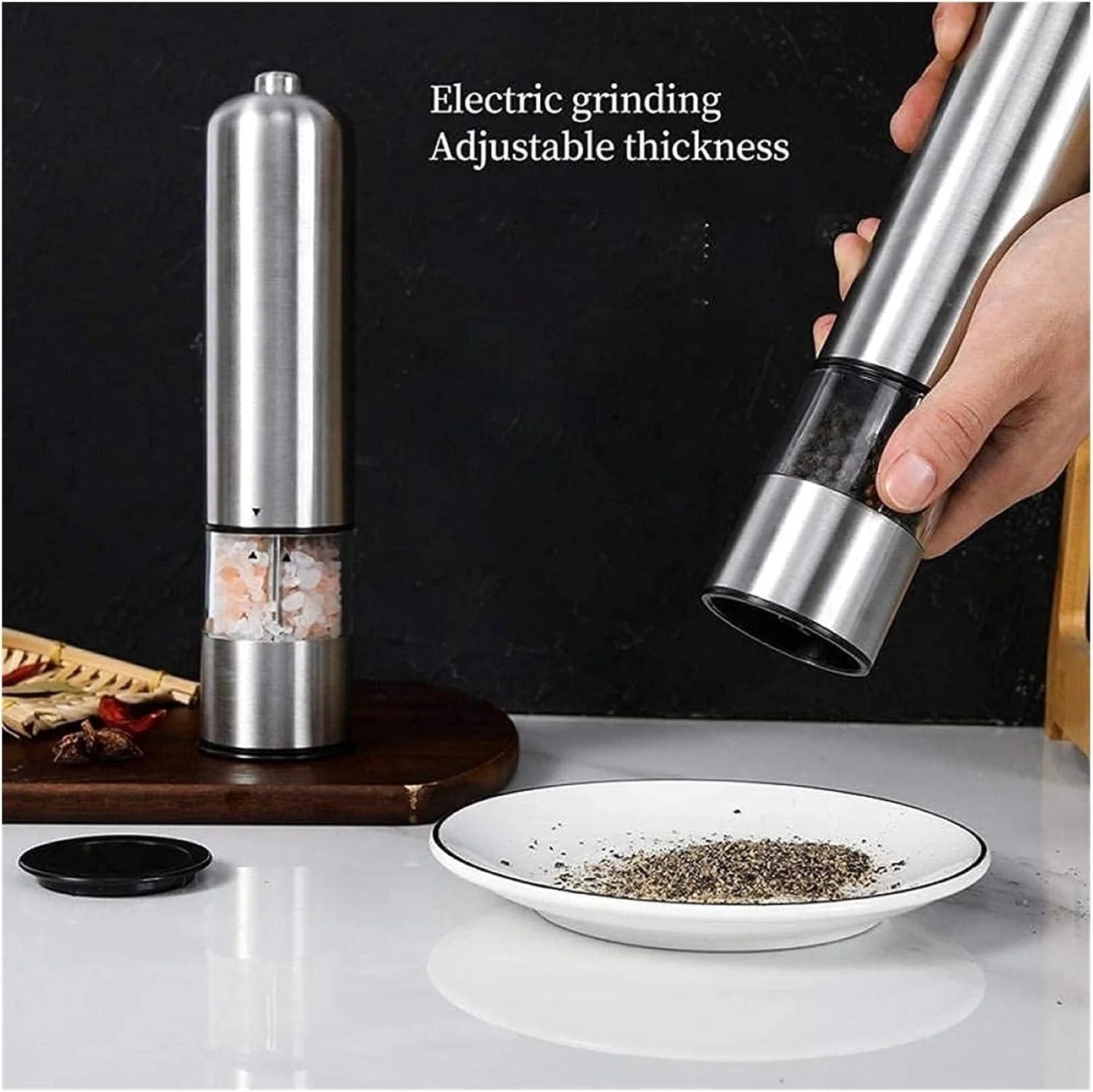 Stainless Electric Salt and Pepper Grinder Type C Rechargeable