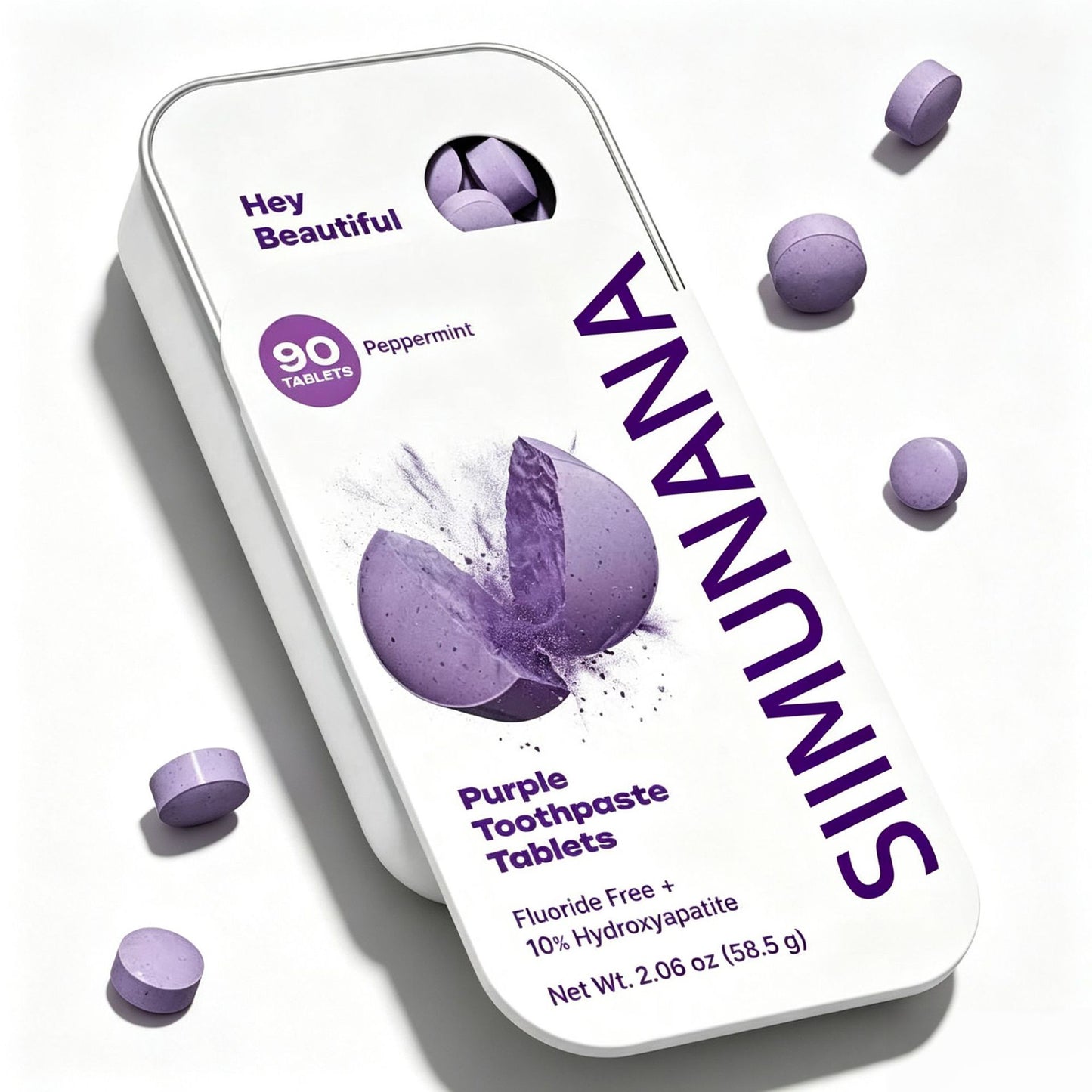 💜🦷Purple Toothpaste Tablets with Hydroxyapatite & PAP | Fluoride-Free, SLS-Free, Vegan | Purple Tone-Correcting Formula