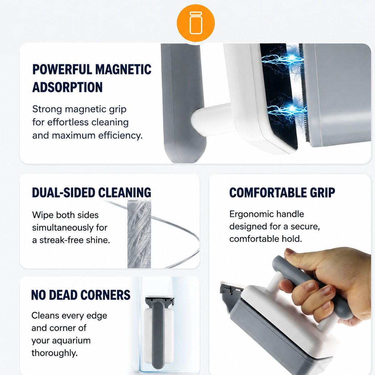 Power-Clean Magnetic Tank Brush