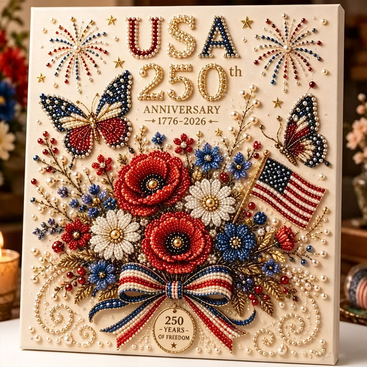 USA 250th Anniversary DIY Pearl Painting Art