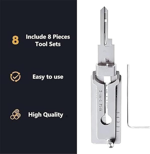 🔑 SS001 Pro Locksmith Tool Set — Stainless Steel, Precision Decoder & Pick
