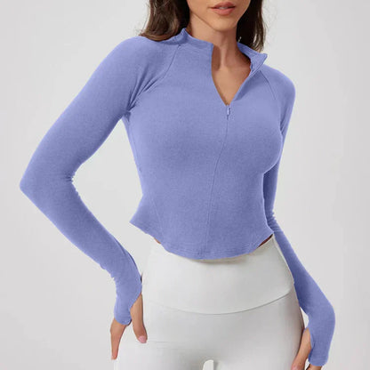 Zip Fleece Long Sleeve Top