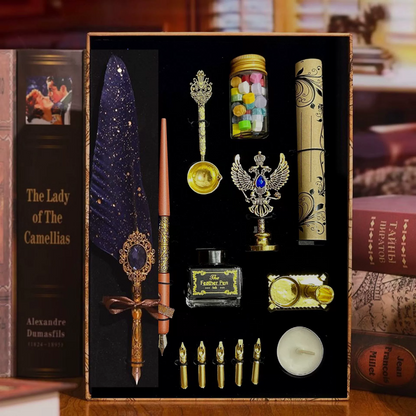 Vintage Starry Feather Pen Gift Set