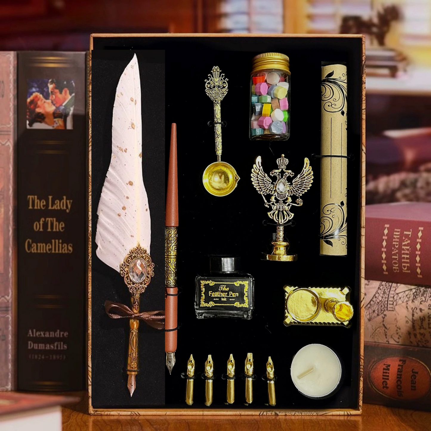 Vintage Starry Feather Pen Gift Set