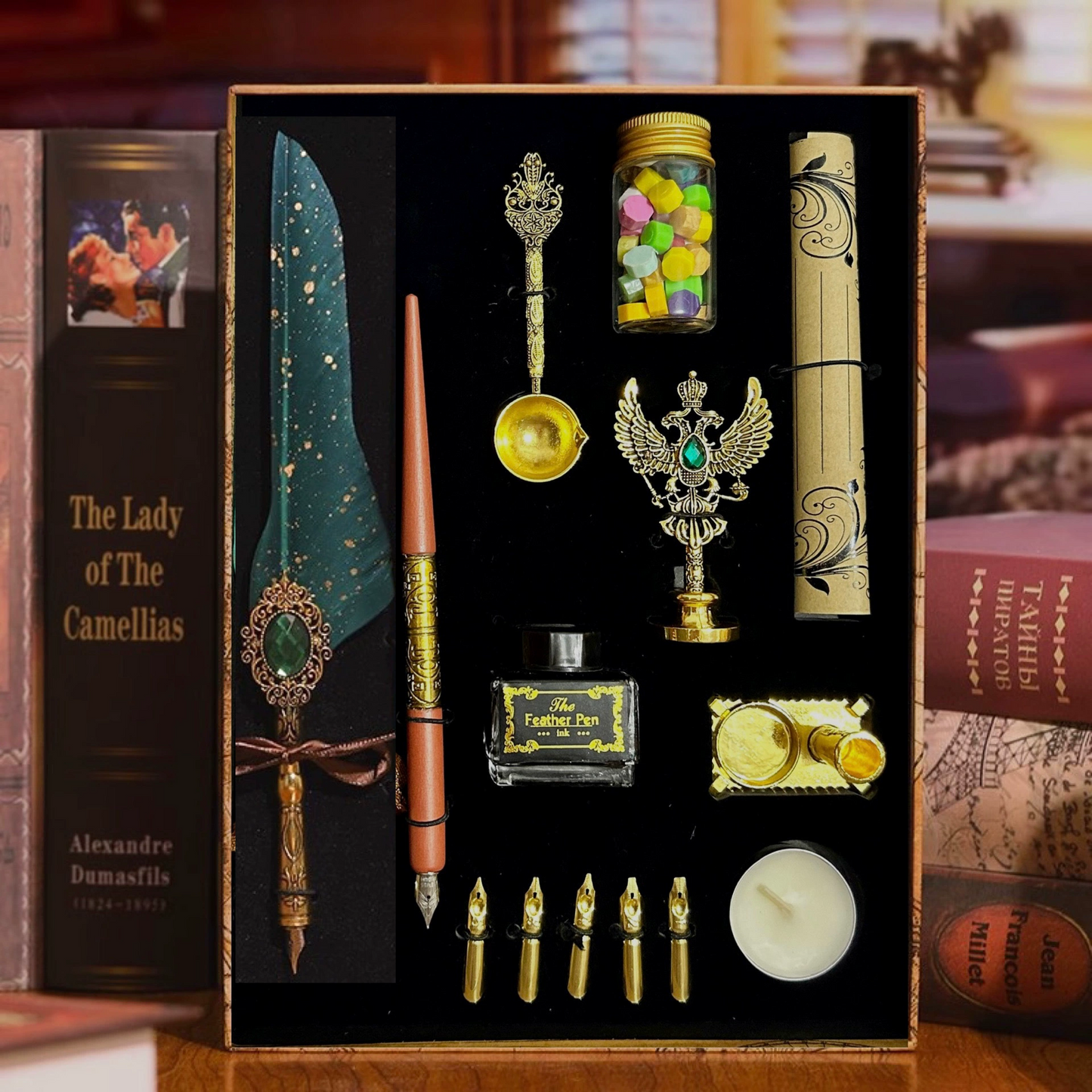 Vintage Starry Feather Pen Gift Set