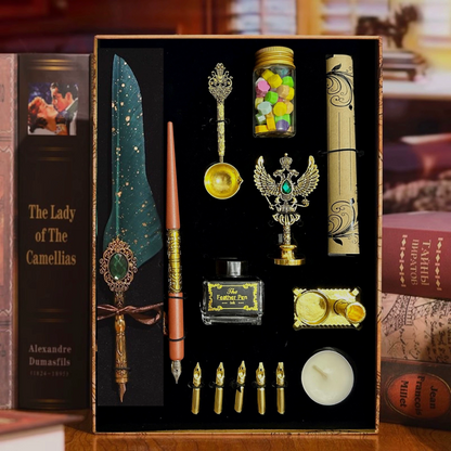 Vintage Starry Feather Pen Gift Set