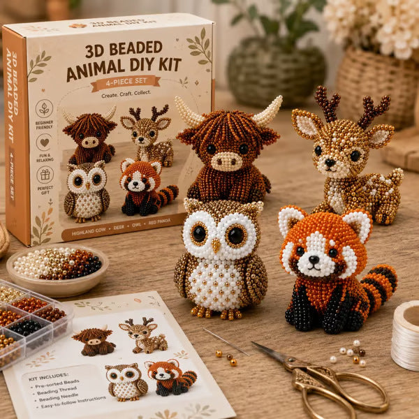  Mini 3D Beaded Animal Craft Kit