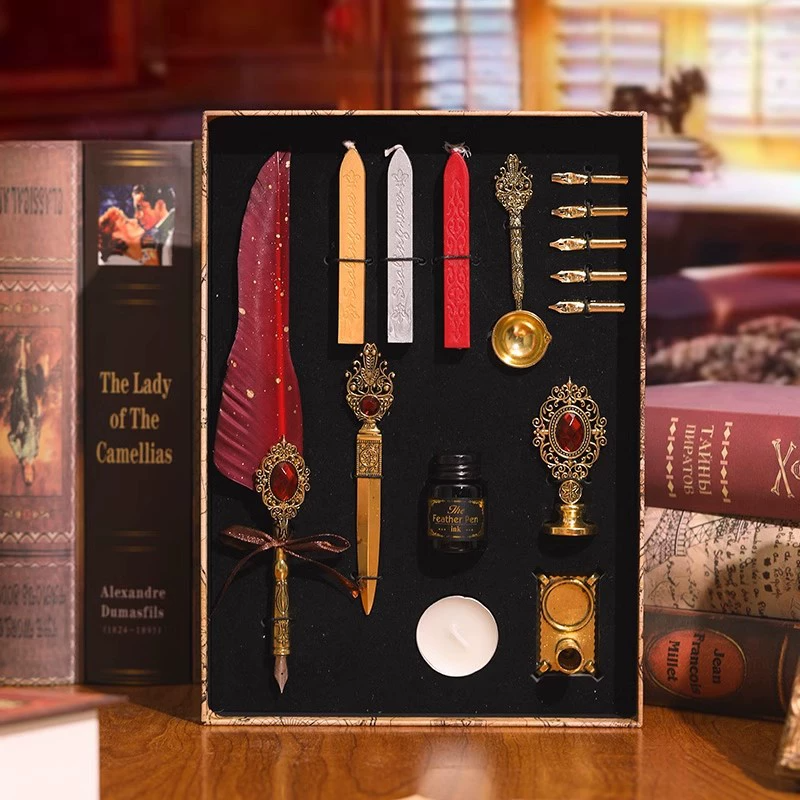 Vintage Starry Feather Pen Gift Set