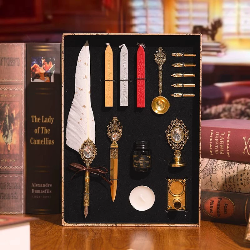 Vintage Starry Feather Pen Gift Set
