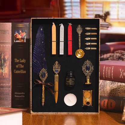 Vintage Starry Feather Pen Gift Set