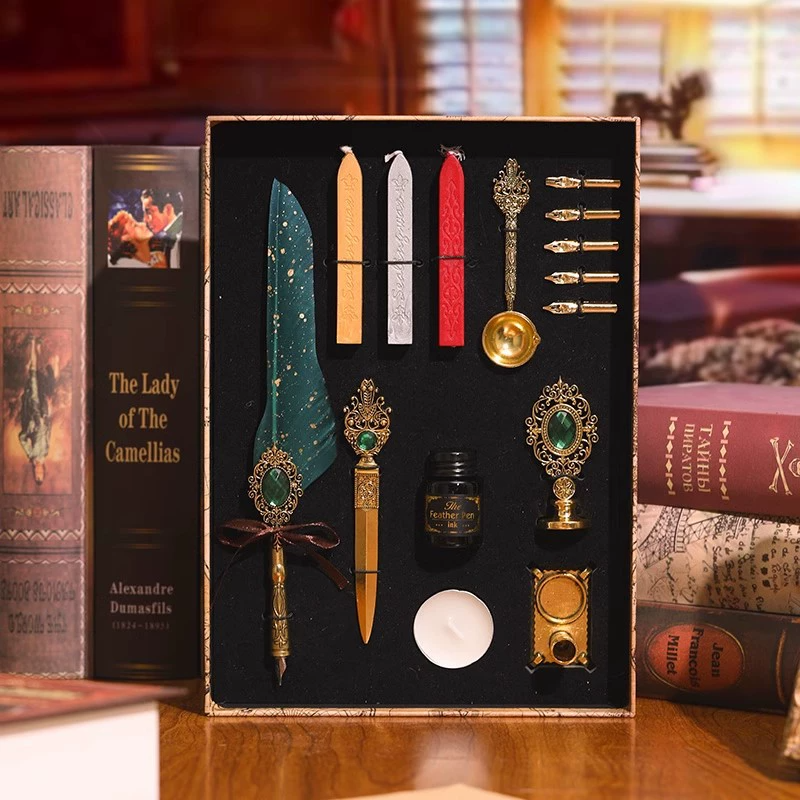 Vintage Starry Feather Pen Gift Set