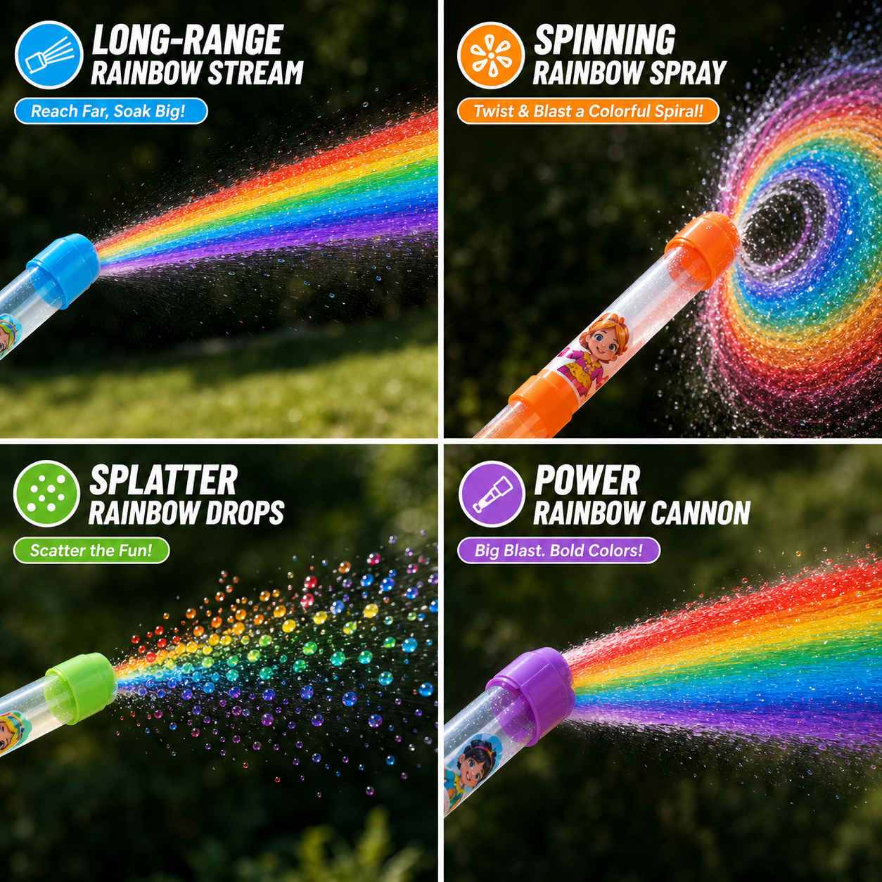 Firework Effect Water Blaster – High-Capacity Pull-Out Design