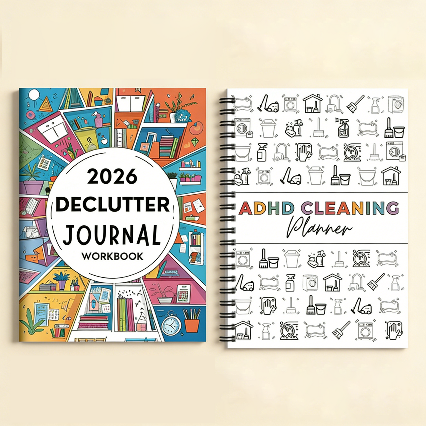 Declutter & Clean 2-in-1 Bundle: 2026 Journal + ADHD Cleaning Planner