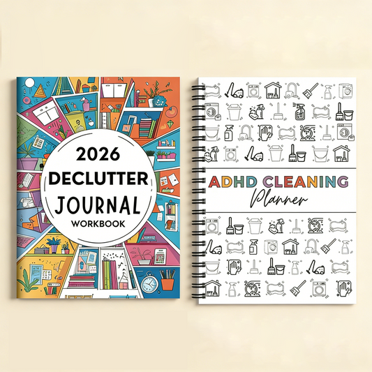 Declutter & Clean 2-in-1 Bundle: 2026 Journal + ADHD Cleaning Planner