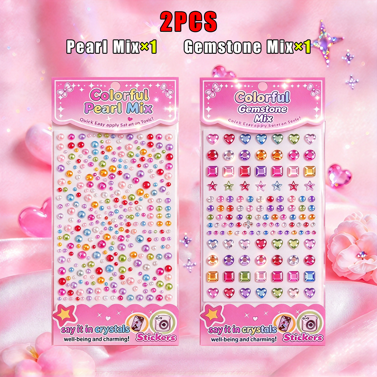 dht™⭐Colored Diamond and Pearl Sticker Set