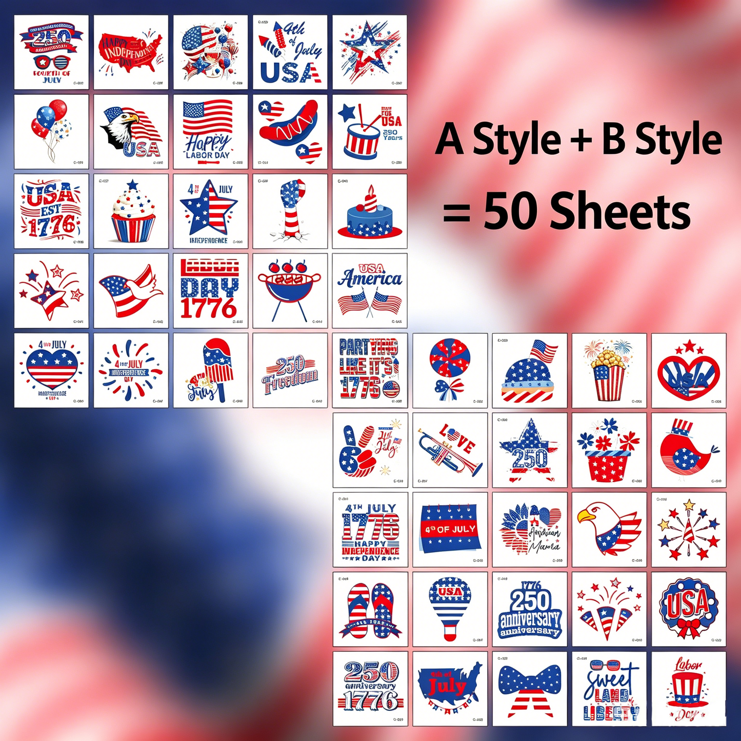250th US Independence & 2026 World Cup National Flag  Tattoos