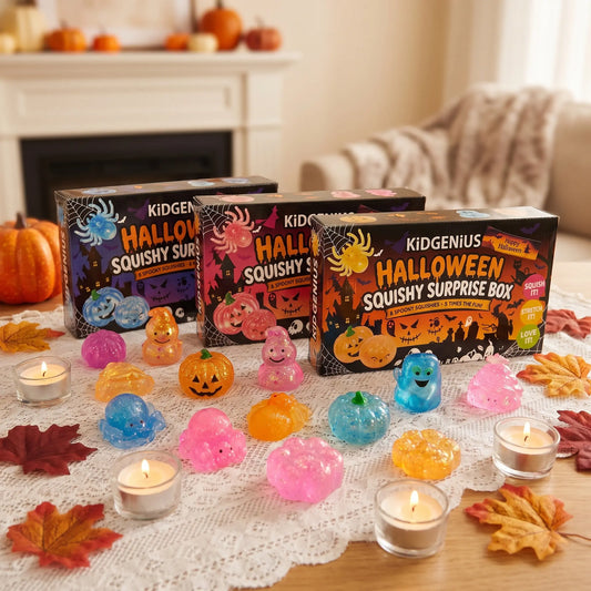 🎁8-Pack Glitter Halloween Squishy Surprise Box