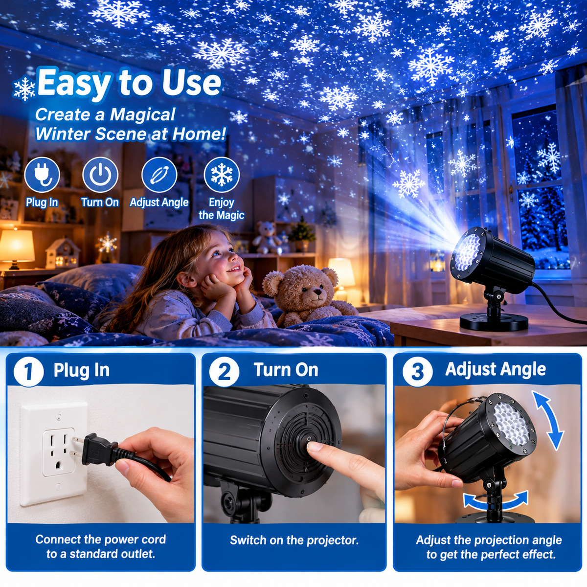 dht™⭐Christmas Snowflake Projector❄️Transform Your Home Into a Winter Wonderland