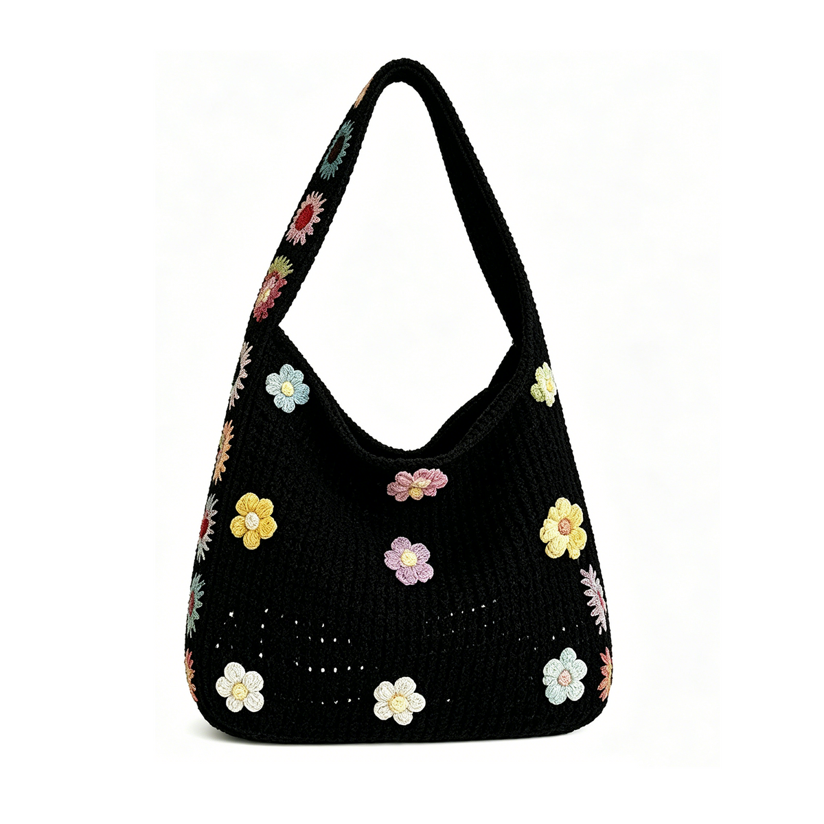 Boho Hollow Knit Tote Bag