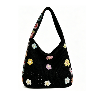 Boho Hollow Knit Tote Bag
