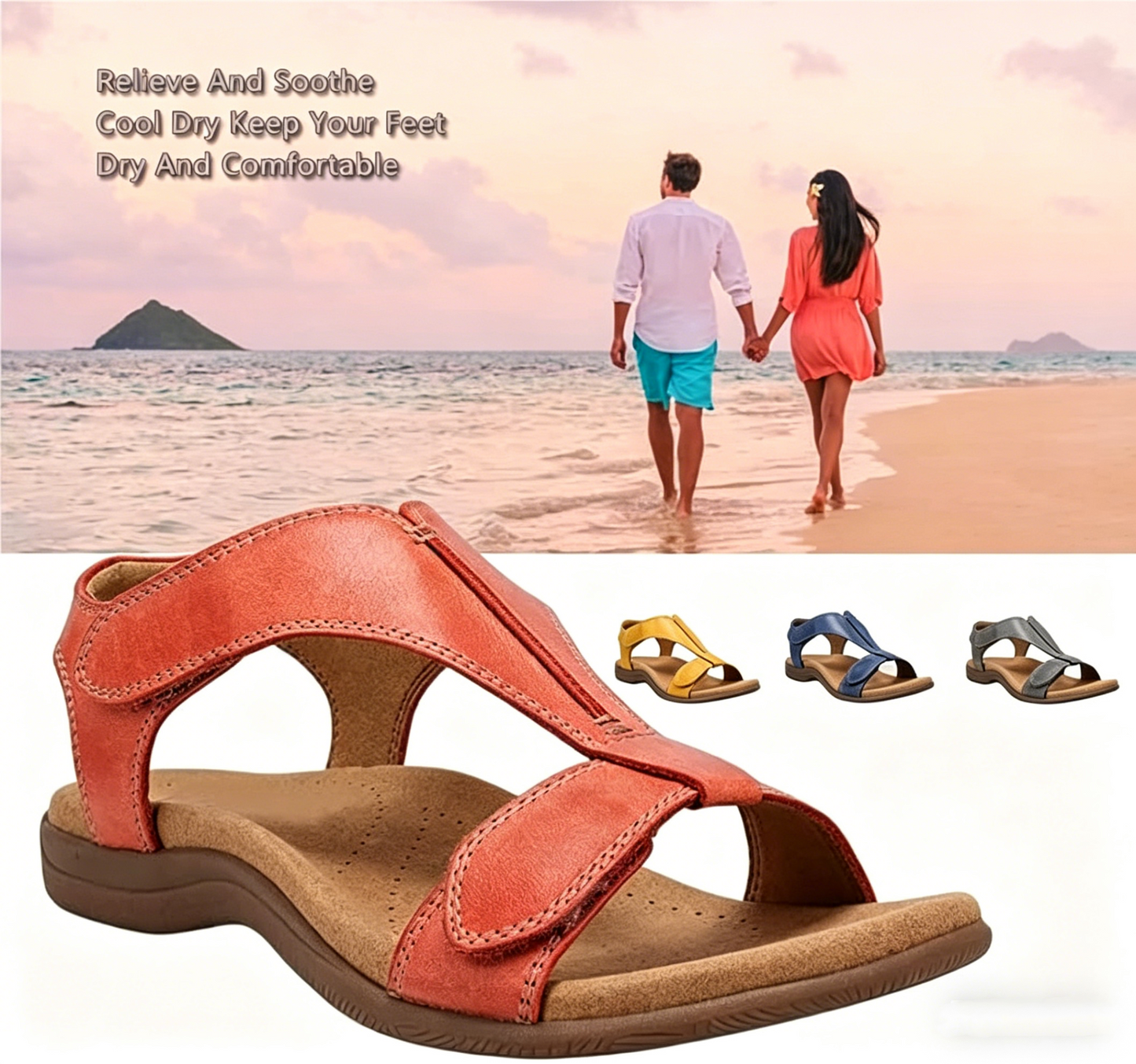 Cushioned All-Day Comfort Adjustable Sandals
