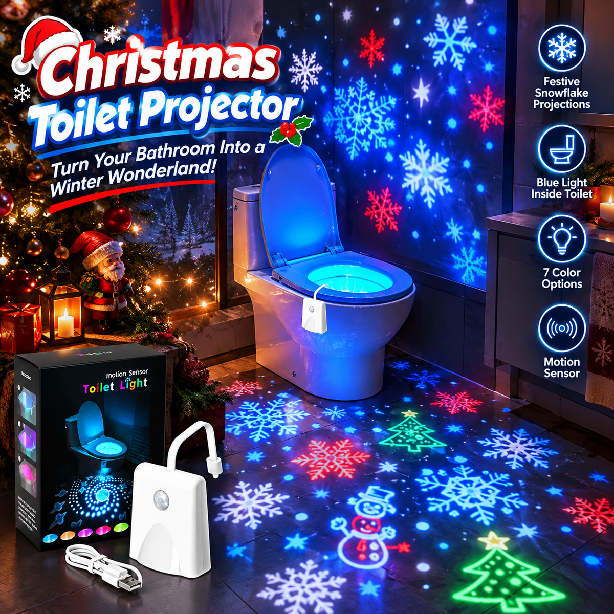 dht™⭐ Christmas Toilet Night Light❄️Bring Christmas Magic to Your Bathroom