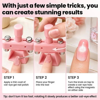 🧲 Spinning Glass Bead Cat Eye Nail Magnet Tool