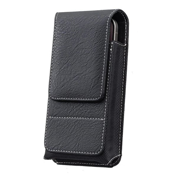 📱 Multi-pocket genuine leather waist-mounted phone pouch