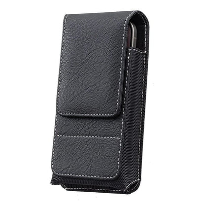 📱 Multi-pocket genuine leather waist-mounted phone pouch