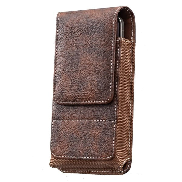 📱 Multi-pocket genuine leather waist-mounted phone pouch