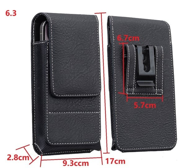 📱 Multi-pocket genuine leather waist-mounted phone pouch