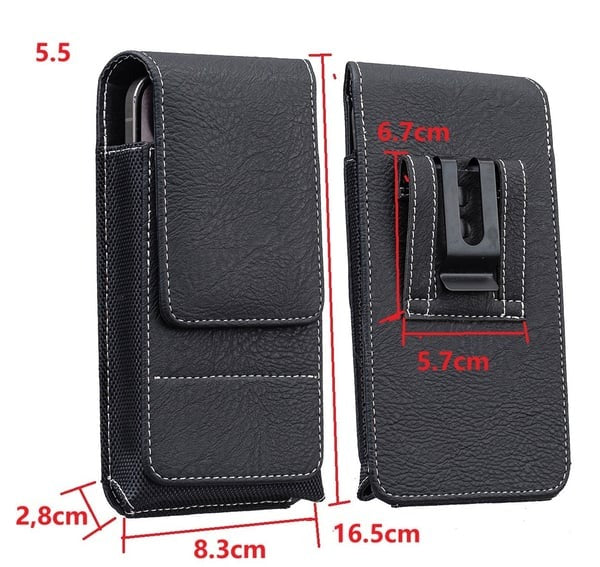 📱 Multi-pocket genuine leather waist-mounted phone pouch