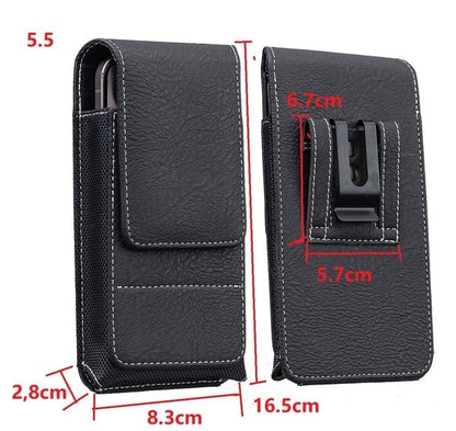 📱 Multi-pocket genuine leather waist-mounted phone pouch