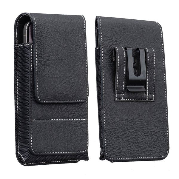 📱 Multi-pocket genuine leather waist-mounted phone pouch