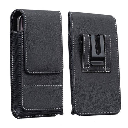 📱 Multi-pocket genuine leather waist-mounted phone pouch