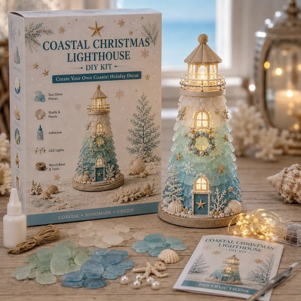 🌊 DIY Lighted Sea Glass-Style Lighthouse Kit Collection
